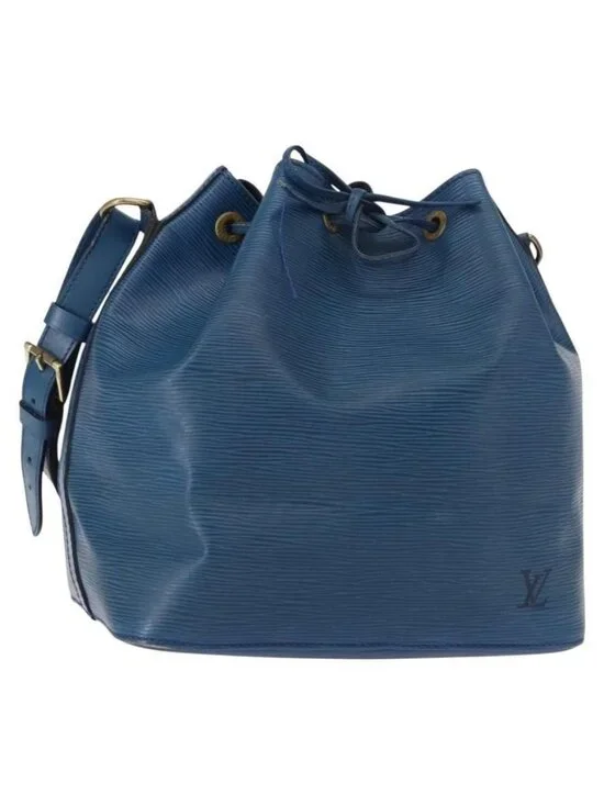 Authentic LOUIS VUITTON Epi Petit Noe Shoulder Bag Blue M44105 LV - Picture 1 of 16
